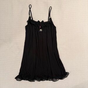 Betsey Johnson Black Chemise with Bow Detail